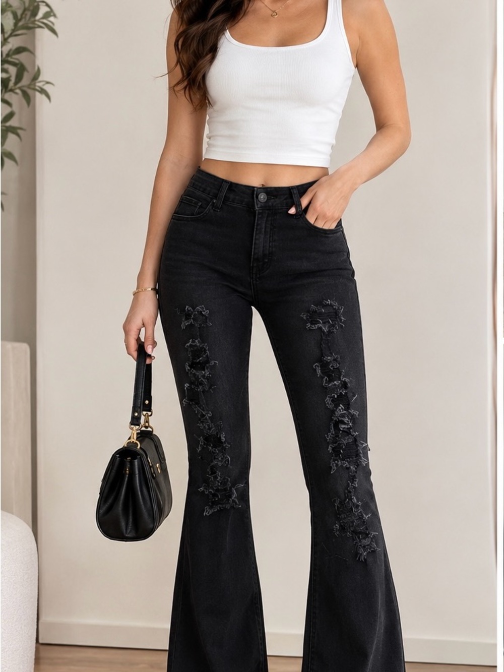 Levi's 711 skinny Black Distressed straight Jeans - Women